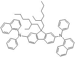 CAS # 870197-09-4, 9,9-Bis(2-ethylhexyl)-N,N'-di-1-naphthalenyl-N,N'-diphenyl-9H-fluorene-2,7-diamine
