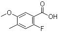 2-氟-5-甲氧基-4-甲基苯甲酸分子结构 (CAS 870221-15-1)
