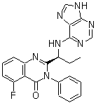 5-氟-3-苯基-2-[(1S)-1-(9H-嘌呤-6-基氨基)丙基]-4(3H)-喹唑啉酮分子结构 (CAS 870281-82-6)