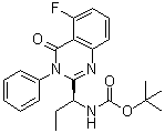 [(1S)-1-(5-氟-3,4-二氢-4-氧代-3-苯基-2-喹唑啉基)丙基]氨基甲酸叔丁酯分子结构 (CAS 870281-85-9)