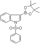 structure of CAS# 870717-93-4, 1-(苯磺酰基)-3-吲哚硼酸频哪醇酯