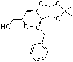 5-脱氧-1,2-O-(1-甲基亚乙基)-3-O-(苯基甲基)-alpha-D-葡糖-呋喃庚糖分子结构 (CAS 871347-98-7)