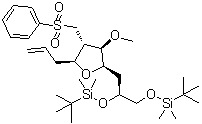 (5S)-2,2,3,3,8,8,9,9-八甲基-5-[[(2R,3R,4S,5S)-四氢-3-甲氧基-4-[(苯磺酰基)甲基]-5-(2-丙烯-1-基)-2-呋喃基]甲基]-4,7-二氧杂-3,8-二硅杂癸烷分子结构 (CAS 871348-22-0)