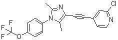 structure of CAS# 871362-31-1, 2-氯-4-[[2,5-二甲基-1-[4-(三氟甲氧基)苯基]-1H-咪唑-4-基]乙炔基]吡啶