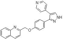 CAS 登录号：871507-11-8, 2-[(4-(4-(吡啶-4-基)-1H-吡唑-3-基)苯氧基)甲基]喹啉