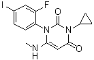 3-环丙基-1-(2-氟-4-碘苯基)-6-甲基氨基-1H-嘧啶-2,4-二酮分子结构 (CAS 871700-22-0)