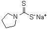 1-吡咯烷二硫代甲酸钠盐分子结构 (CAS 872-71-9)