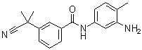 N-(3-氨基-4-甲基苯基)-3-(1-氰基-1-甲基乙基)苯甲酰胺分子结构 (CAS 872090-71-6)