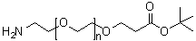 alpha-(2-氨基乙基)-omega-[3-(1,1-二甲基乙氧基)-3-氧代丙氧基]-聚氧乙烯分子结构 (CAS 872340-65-3)