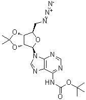 5'-叠氮基-5'-脱氧-N-[叔丁氧羰基]-2',3'-O-(1-甲基亚乙基)-腺苷分子结构 (CAS 873556-44-6)