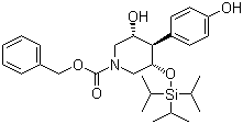 structure of CAS# 873945-27-8, (3R,4R,5S)-3-羟基-4-(4-羟基苯基)-5-(三异丙基硅氧基)哌啶-1-甲酸苄酯