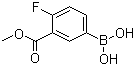 structure of CAS# 874219-35-9, 4-Fluoro-3-(methoxycarbonyl)phenylboronic acid