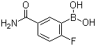 structure of CAS# 874289-39-1, 5-Carbamoyl-2-fluorobenzeneboronic acid