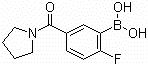 structure of CAS# 874289-42-6, 2-Fluoro-5-(pyrrolidine-1-carbonyl)phenylboronic acid