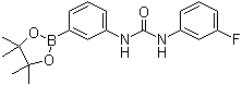 N-(3-氟苯基)-N'-[3-(4,4,5,5-四甲基-1,3,2-二氧杂环戊硼烷-2-基)苯基]脲分子结构 (CAS 874302-03-1)