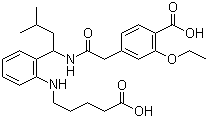 2-去哌啶基-2-(5-羧基戊胺)瑞格列奈分子结构 (CAS 874908-12-0)
