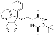 Boc-S-三苯甲基-D-半胱氨酸分子结构 (CAS 87494-13-1)