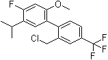 structure of CAS# 875551-28-3, 2'-(氯甲基)-4-氟-2-甲氧基-5-异丙基-4'-(三氟甲基)联苯