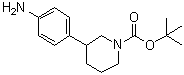 3-(4-氨基苯基)哌啶-1-羧酸叔丁基酯分子结构 (CAS 875798-79-1)