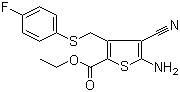 5-氨基-4-氰基-3-[(4-氟苯基)硫甲基]-2-噻吩甲酸乙酯分子结构 (CAS 876678-06-7)