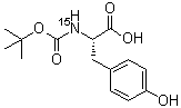 N-[叔丁氧羰基]-L-酪氨酸-<sup>15</sup>N分子结构 (CAS 87713-11-9)