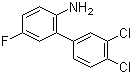 structure of CAS# 877179-04-9, 3',4'-Dichloro-5-fluorobiphenyl-2-amine