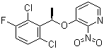 structure of CAS# 877397-70-1, 3-[[(1R)-1-(2,6-二氯-3-氟苯基)乙基]氧基]-2-硝基吡啶