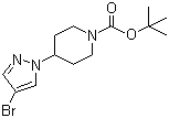 structure of CAS# 877399-50-3, 4-(4-溴吡唑-1-基)哌啶-1-甲酸叔丁酯