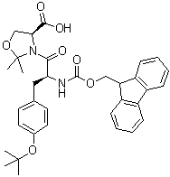 (4S)-3-[(2S)-3-[4-(叔丁氧基)苯基]-2-[[芴甲氧羰基]氨基]-1-氧代丙基]-2,2-二甲基-4-恶唑烷羧酸分子结构 (CAS 878797-09-2)