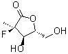 (3R,4R,5R)-3-氟-4-羟基-5-(羟基甲基)-3-甲基四氢呋喃-2-酮分子结构 (CAS 879551-04-9)