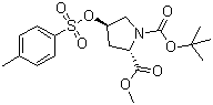 structure of CAS# 88043-21-4, N-Boc-trans-4-tosyloxy-L-proline methyl ester