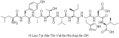 L-亮氨酰-L-酪氨酰-L-丙氨酰-L-苏氨酰-L-缬氨酰-L-异亮氨酰-L-组氨酰-L-alpha-天冬氨酰-L-异亮氨酸分子结构 (CAS 881690-41-1)