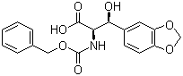 structure of CAS# 88282-10-4, 3-(苯并[1,3]二氧戊环-5-基)-2-苄氧羰基氨基-3-羟基丙酸