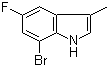 7-溴-5-氟-3-甲基-1H-吲哚分子结构 (CAS 883001-24-9)