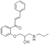 structure of CAS# 88308-22-9, 1-[2-[2-羟基-3-(丙基氨基)丙氧基]苯基]-3-苯基-2-丙烯-1-酮