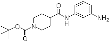4-(3-氨基苯基氨基甲酰基)哌啶-1-羧酸叔丁酯分子结构 (CAS 883106-64-7)