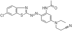 CAS 登录号：88329-88-8, 分散红 206, N-[2-[2-(6-氯-2-苯并噻唑基)偶氮]-5-[(2-氰乙基)乙氨基]苯基]乙酰胺