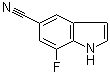 7-氟-1H-吲哚-5-甲腈分子结构 (CAS 883500-88-7)