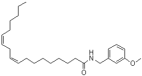 (9Z,12Z)-N-[(3-甲氧基苯基)甲基]-9,12-十八碳二烯酰胺分子结构 (CAS 883715-22-8)