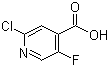 2-氯-5-氟-4-吡啶甲酸分子结构 (CAS 884494-74-0)