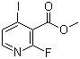 structure of CAS# 884494-84-2, 2-氟-4-碘-3-吡啶羧酸甲酯