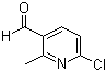 2-甲基-6-氯吡啶-3-甲醛分子结构 (CAS 884495-36-7)