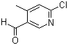 structure of CAS# 884495-38-9, 6-Chloro-4-methyl-3-pyridinecarboxaldehyde