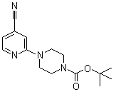 4-(4-氰基-2-吡啶基)-1-哌嗪甲酸叔丁酯分子结构 (CAS 884507-31-7)