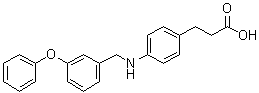 4-[[(3-Phenoxyphenyl)methyl]amino]benzenepropanoic acid molecular structure (CAS 885101-89-3)