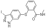 2-[(3-碘-1H-吲唑-6-基)硫基]-N-甲基苯甲酰胺分子结构 (CAS 885126-34-1)