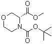 (3R)-3,4-吗啉二甲酸 4-叔丁基 3-甲基酯分子结构 (CAS 885321-46-0)