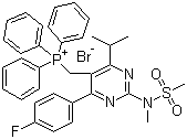 structure of CAS# 885477-83-8, 4-(4-氟苯基)-6-异丙基-2-(N-甲基-N-甲磺酰氨基)嘧啶-5-甲基三苯基鏻溴化物