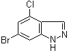 structure of CAS# 885518-99-0, 6-Bromo-4-chloro-1H-indazole