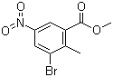 3-溴-5-硝基-2-甲基苯甲酸甲酯分子结构 (CAS 885519-05-1)